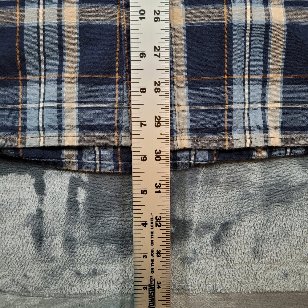 Carhartt Mens Relaxed Fit Plaid Long Sleeve Button Down Shirt Blue Tan Large - Picture 6 of 6